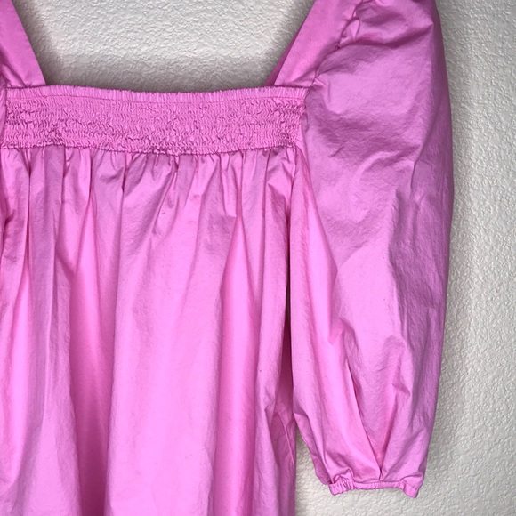 H&M Pink Poplin Puff Sleeve Blouse Size Small - Picture 6 of 12